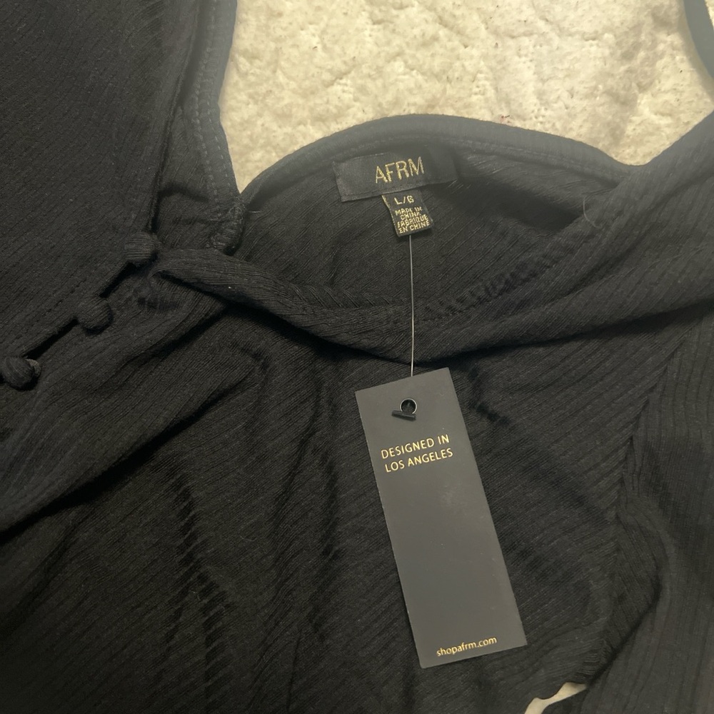 AFRM Black Long Sleeve Crop Top - Picture 3 of 3